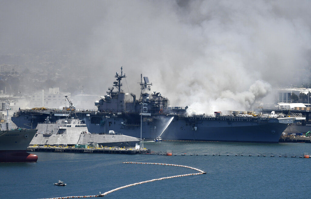 APTOPIX Navy Ship Fire